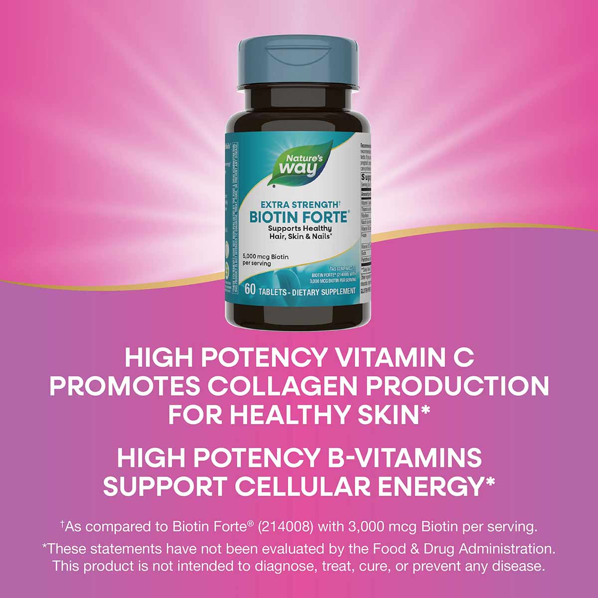 Biotin Forte without Zinc, by Natures Way