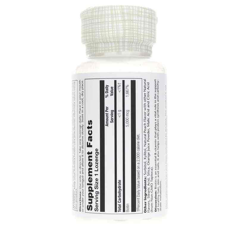Biotin Lozenge 5000 Mcg Peach Strawberry Banana, by Solaray, image #3