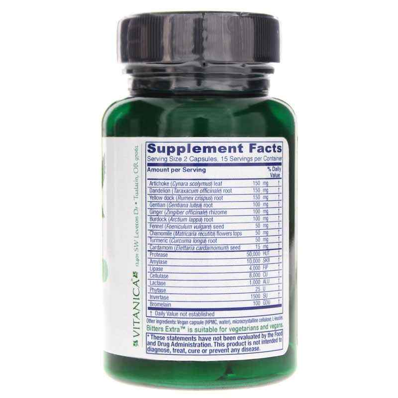Bitters Extra Pro, 30 Vegan Capsules, by Vitanica Pro, image #2