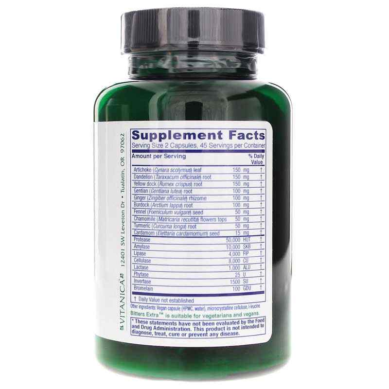 Bitters Extra Pro, 90 Vegan Capsules, by Vitanica Pro, image #2