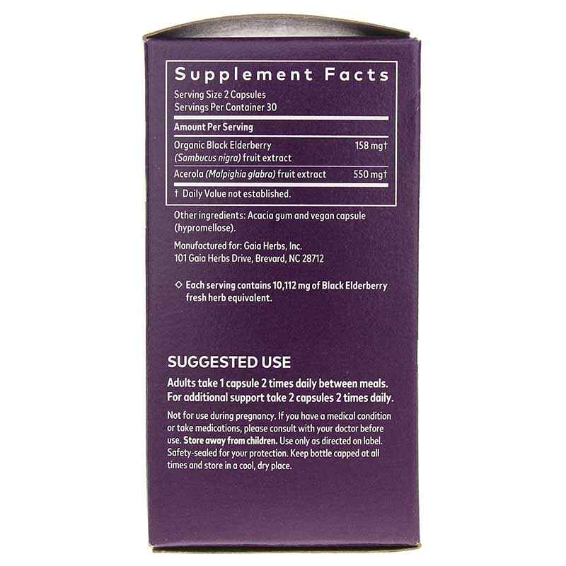 Black Elderberry, 60 Vegan Capsules, by Gaia Herbs, image #2