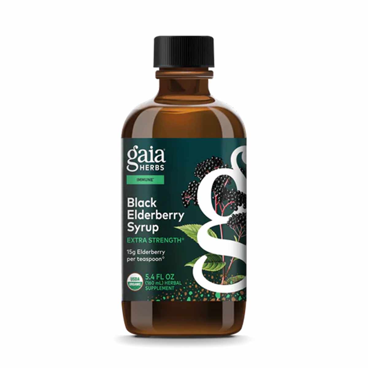 Black Elderberry Syrup Extra Strength, by Gaia Herbs