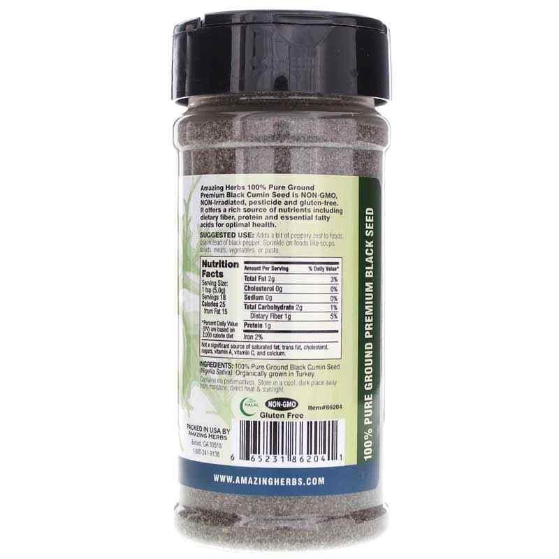 Black Seed Ground Seed, 4 Oz, by Amazing Herbs, image #2