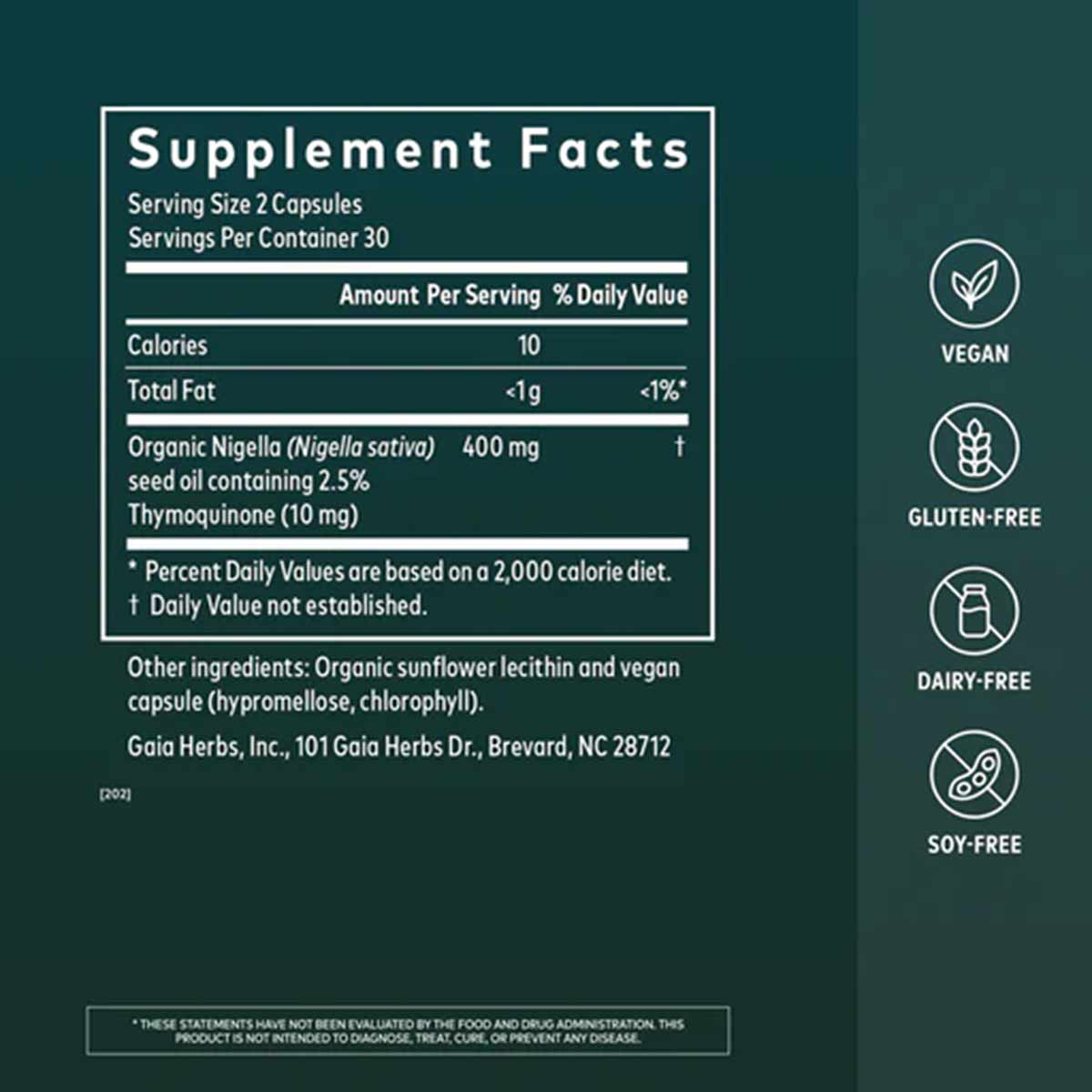 Black Seed Oil Capsules, by Gaia Herbs