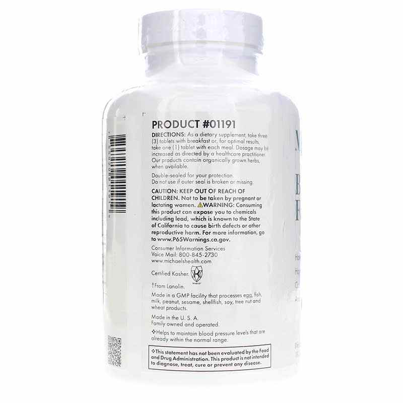 Blood Pressure Factors, 180 Veg Tablets, by Michael's Health, image #3