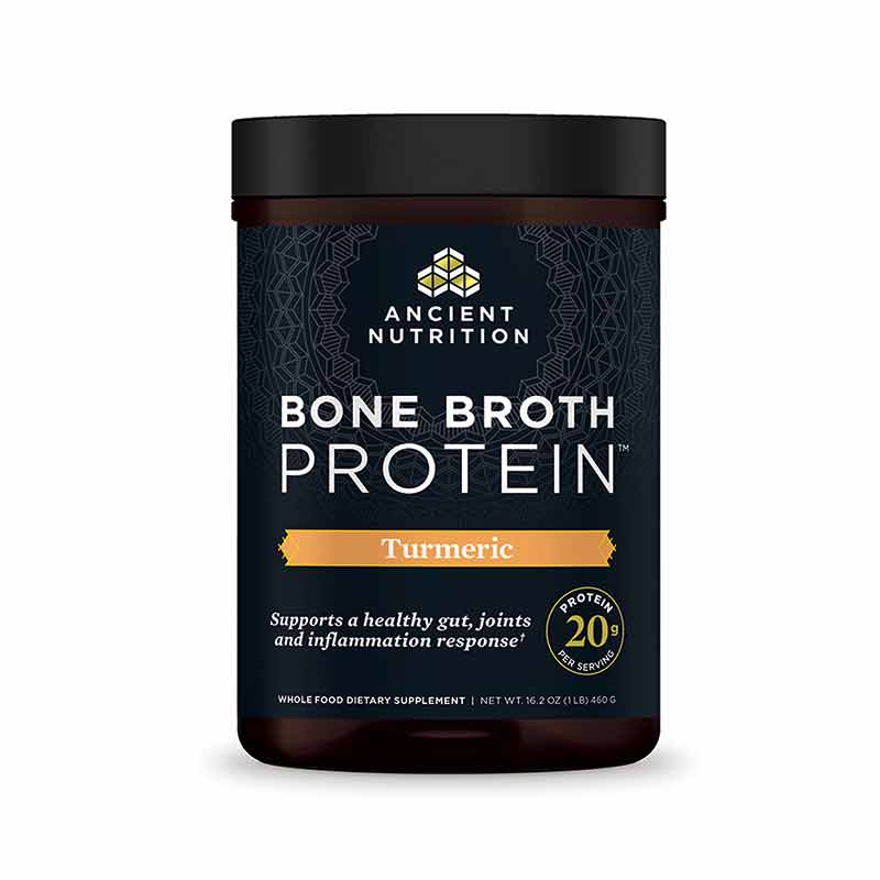 Bone Broth Protein, Turmeric, 16.2 Oz, by Ancient Nutrition