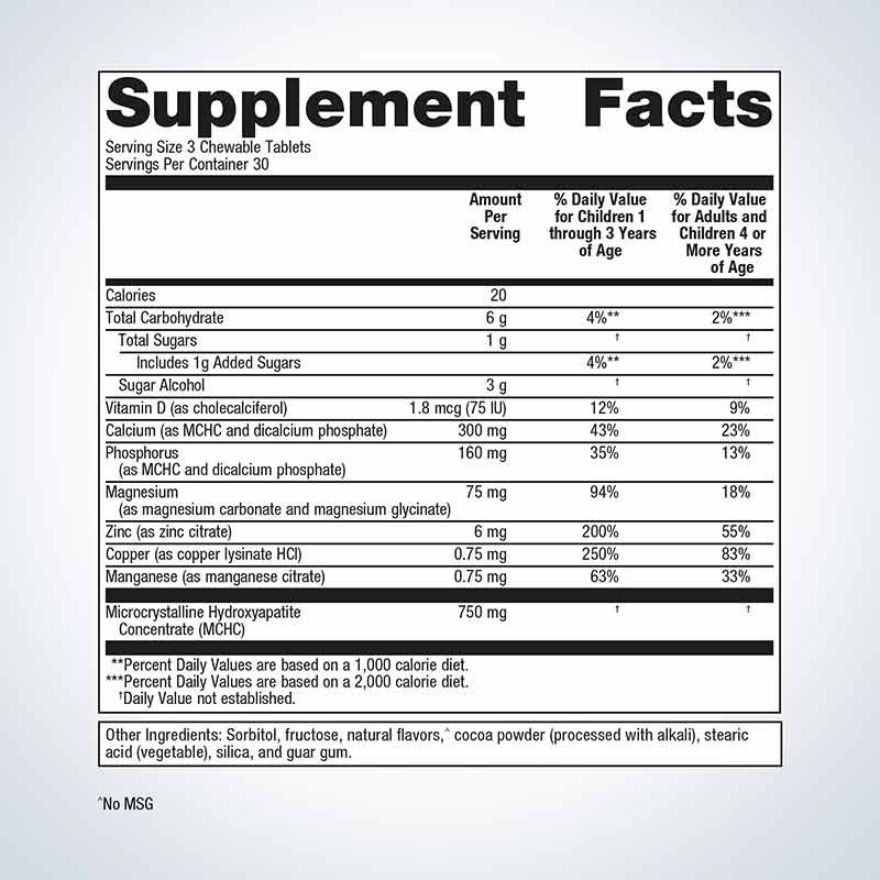 Bone Builder Chewable, 90 Chewable Tablets, by Metagenics, image #2