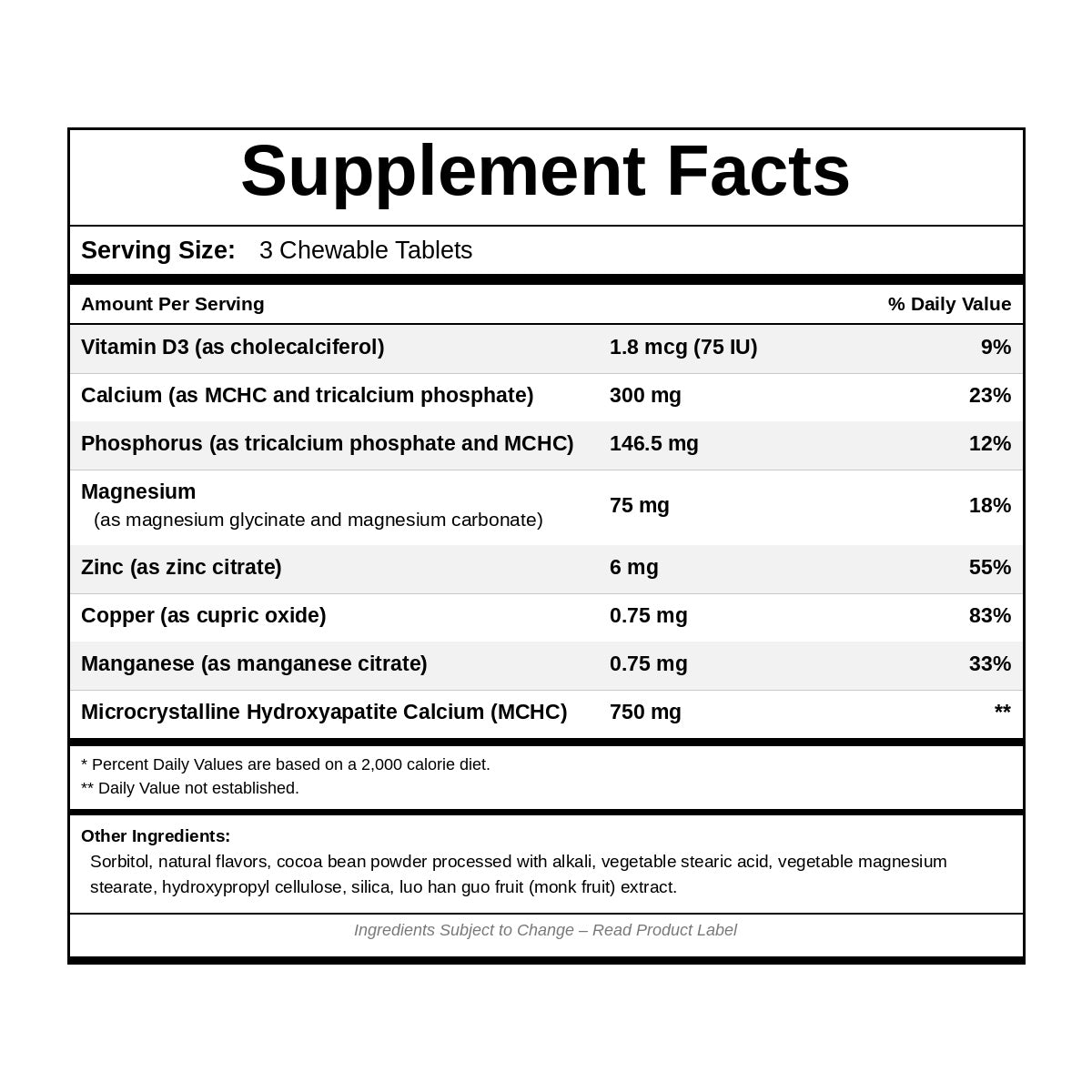 Bone Support Chewable, 90 Tablets, by NutriDyn