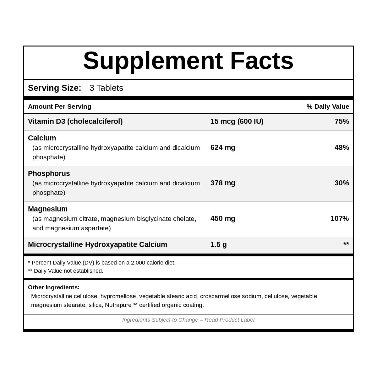 Bone Support with Magnesium, 180 Tablets, by NutriDyn