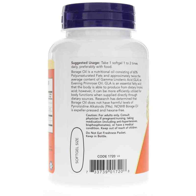 Borage Oil 1000 Mg, 60 Softgels, by NOW Foods, image #3
