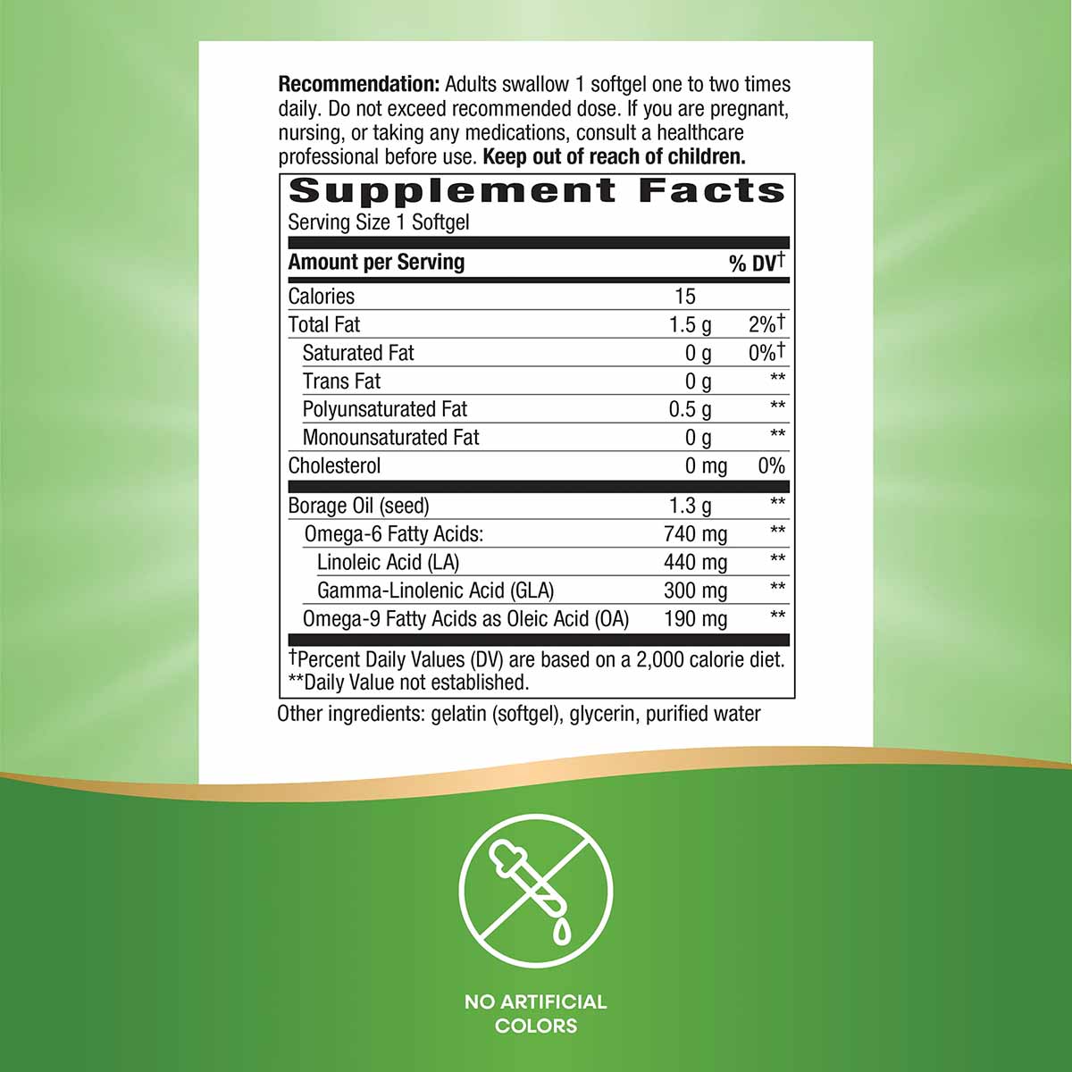 Borage Oil 1300 Mg, by Natures Way