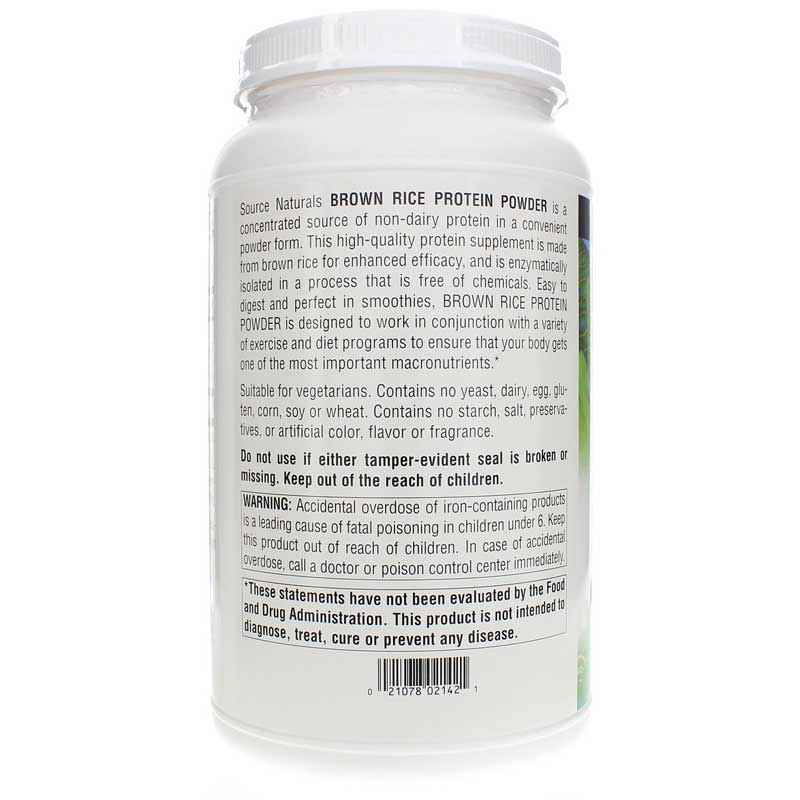 Brown Rice Protein, 32 Oz, by Source Naturals, image #3
