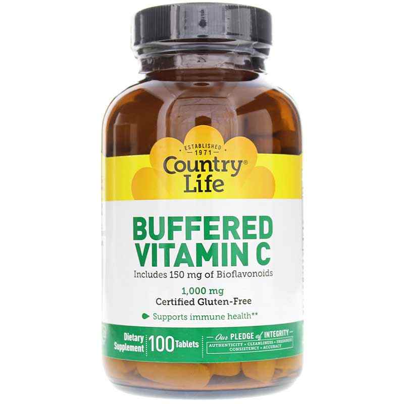 Buffered Vitamin C 1000 Mg, 100 Tablets, by Country Life