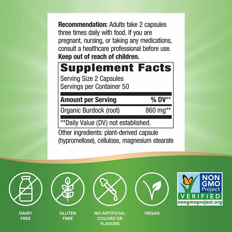 Burdock Root 475 Mg, by Natures Way, image #3