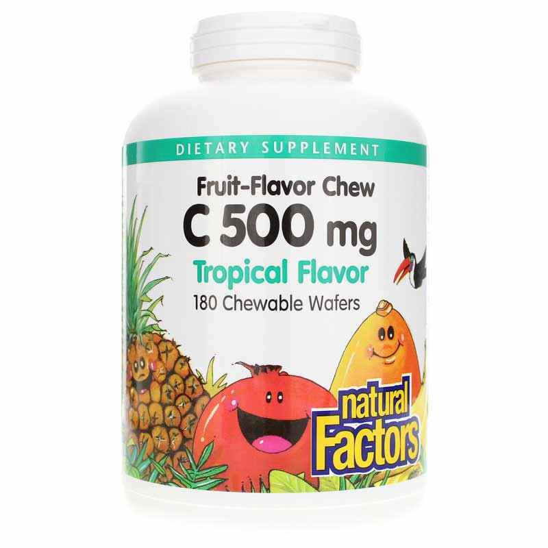 C-500 Mg Natural Fruit Chew, Tropical, 180 Chewable Tablets, by Natural Factors