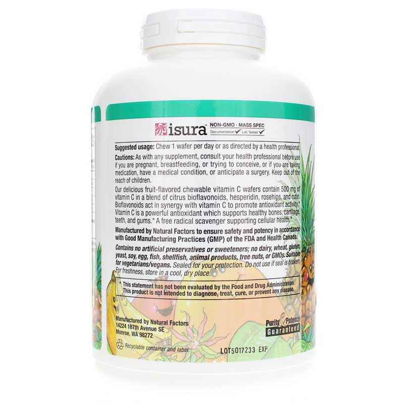 C-500 Mg Natural Fruit Chew, Tropical, 180 Chewable Tablets, by Natural Factors, image #3