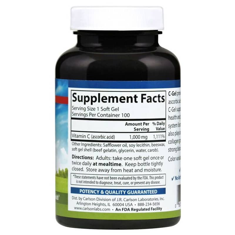 C-Gel 1000 Mg Vitamin C, 100 Softgels, by Carlson Labs, image #2