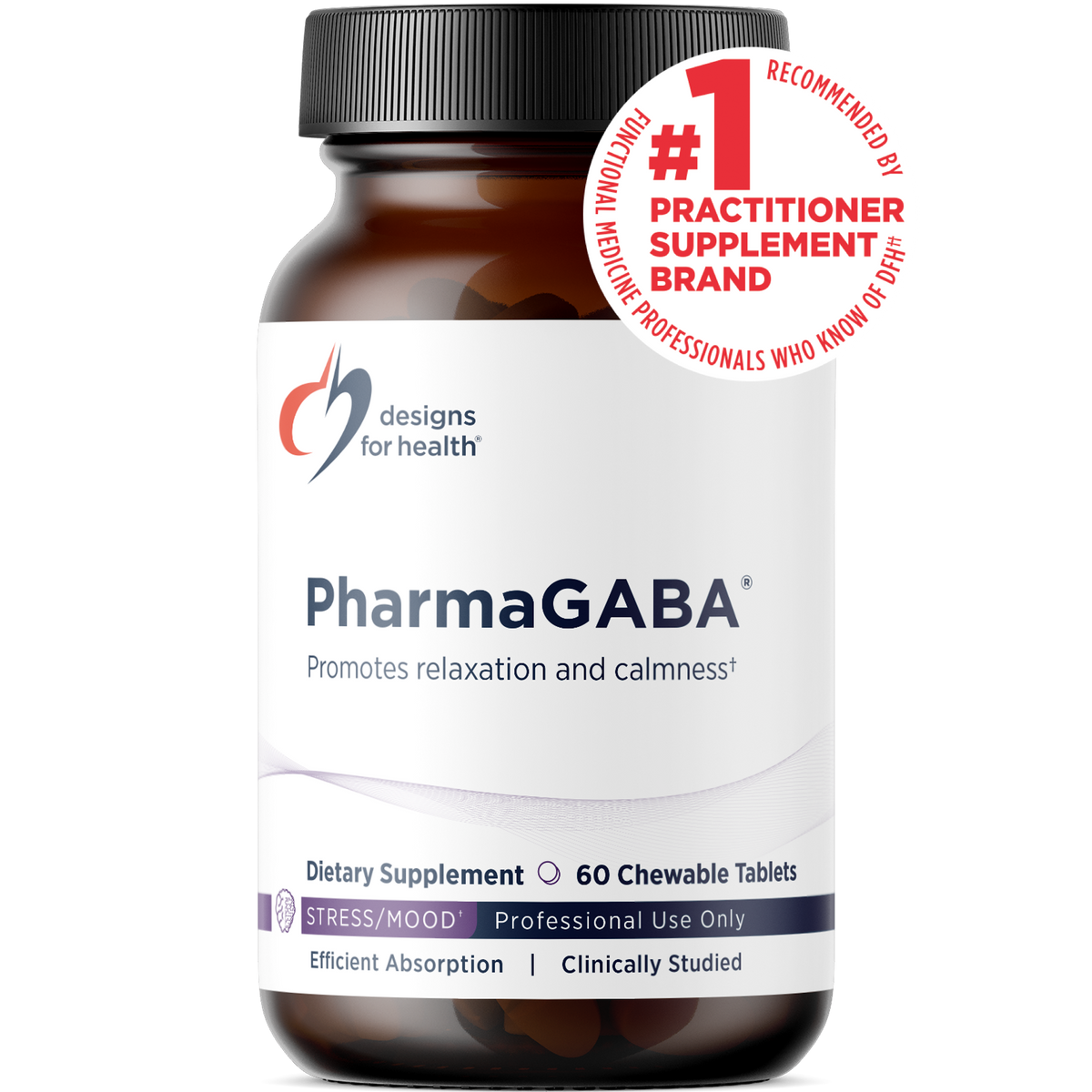 PharmaGABA, 60 Tablets, by Designs For Health