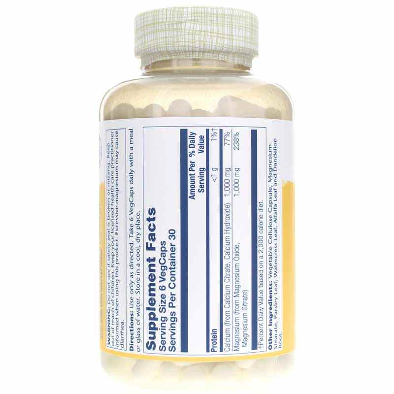 Cal-Mag Citrate 1:1 Ratio, 180 Veg Capsules, by Solaray, image #3