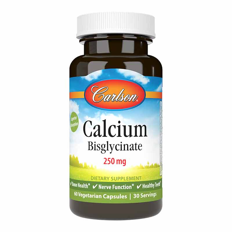 Calcium Bisglycinate 250 Mg, 60 Veg Capsules, by Carlson Labs