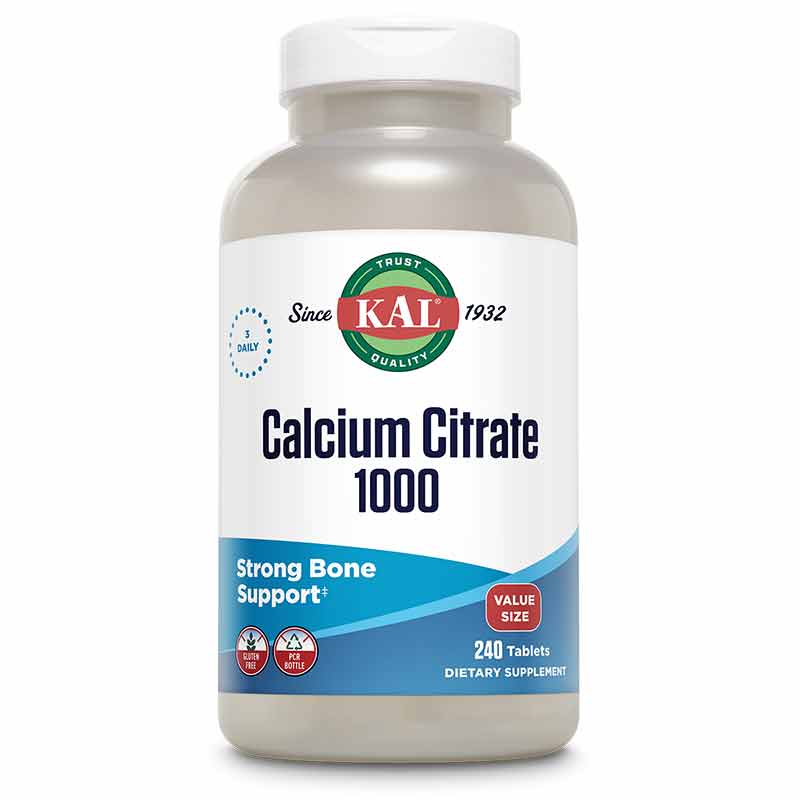 Calcium Citrate 1000, 180 Tablets, by Kal