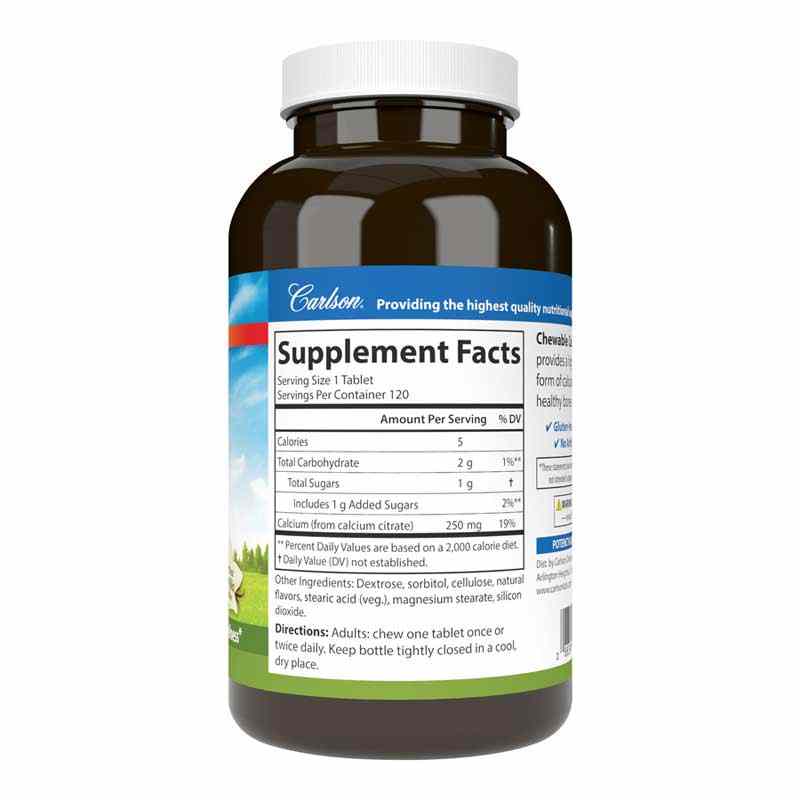 Calcium Citrate Chewable 250 Mg, by Carlson Labs, image #2