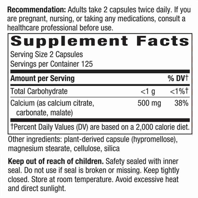 Calcium Citrate Complex, 250 Capsules, by Natures Way, image #2