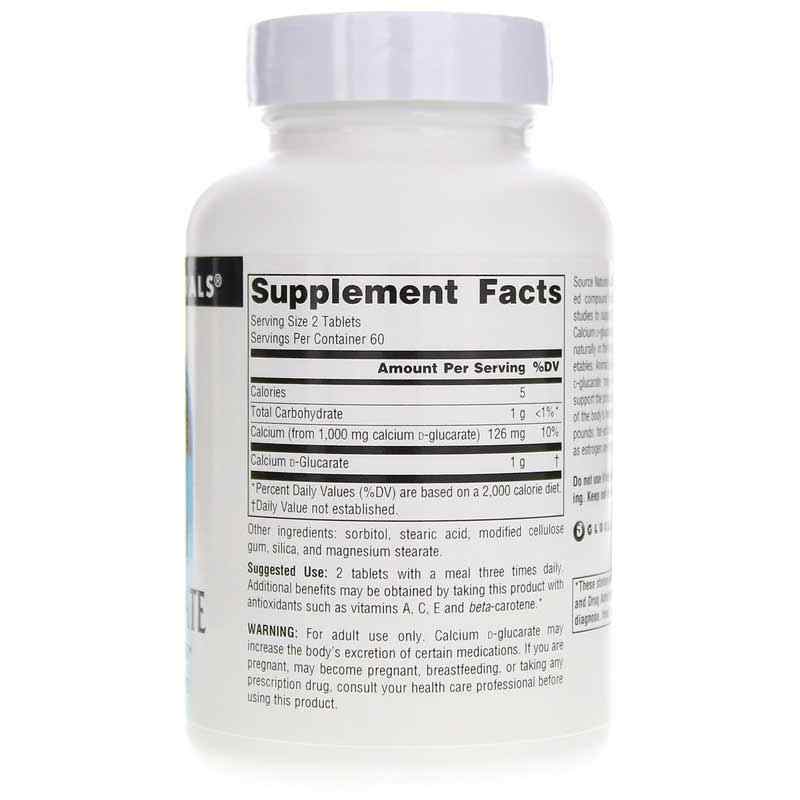 Calcium D-Glucarate 500 Mg, 120 Tablets, by Source Naturals, image #2