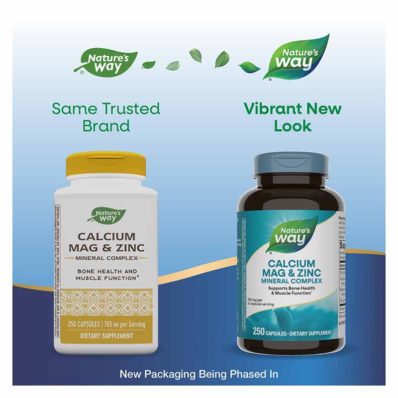 Calcium Mag & Zinc Mineral Complex, 250 Capsules, by Natures Way, image #3