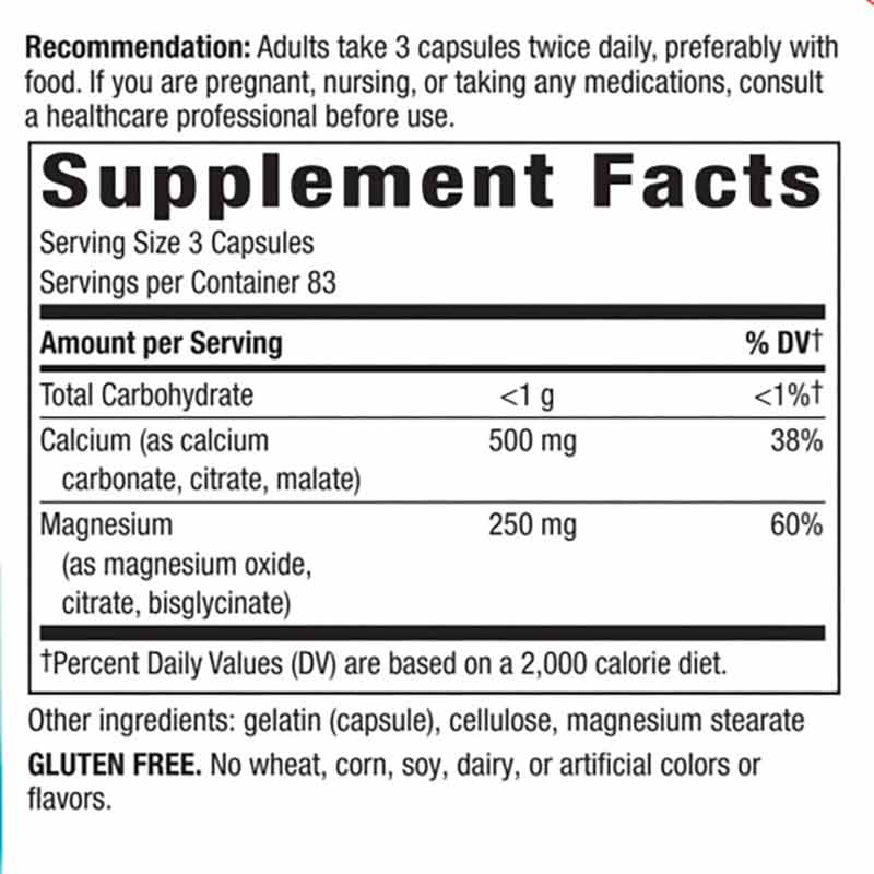 Calcium & Magnesium Mineral Complex, 250 Capsules, by Natures Way, image #2