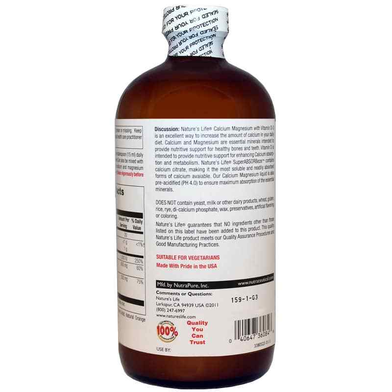 Calcium Magnesium Super ABSORBeze in Natural Orange Flavor, by Natures Life, image #3