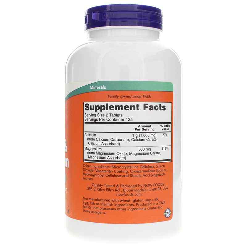 Calcium & Magnesium, 250 Tablets, by NOW Foods, image #2
