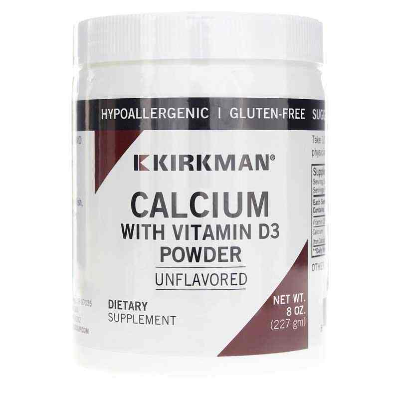 Calcium with Vitamin D-3 Powder, Unflavored, 8 Oz, by Kirkman