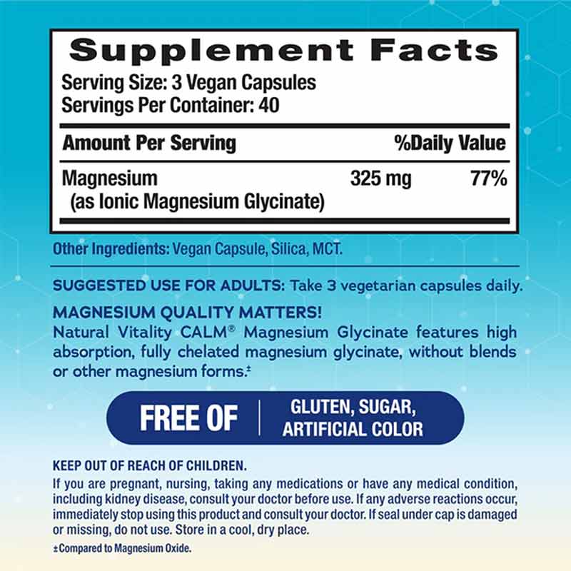 CALM Magnesium Capsules, by Natural Vitality, image #2