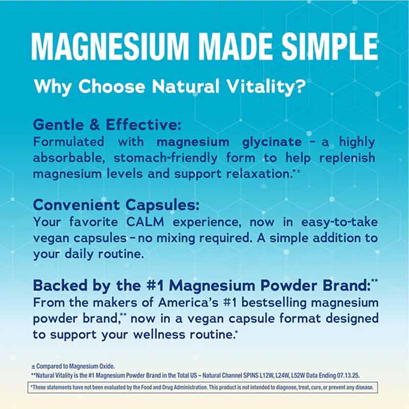 CALM Magnesium Capsules, by Natural Vitality, image #3