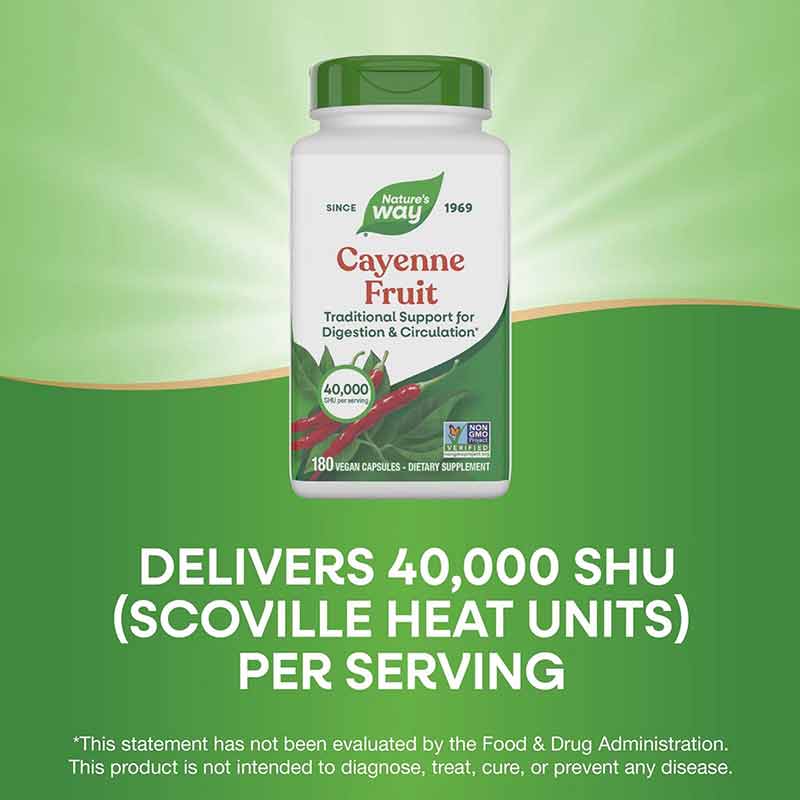 Cayenne Fruit, 180 Vegan Capsules, by Natures Way, image #4