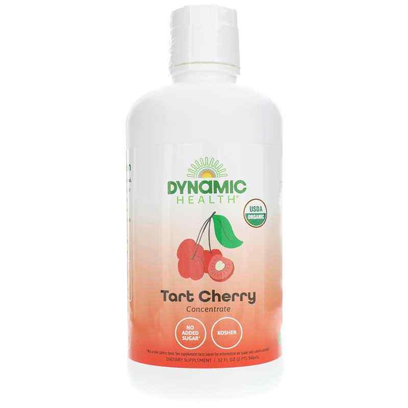 Certified Organic Tart Cherry Concentrate in Plastic Bottle, 32 Oz, by Dynamic Health