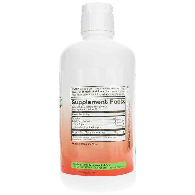 Certified Organic Tart Cherry Concentrate in Plastic Bottle, 32 Oz, by Dynamic Health, image #2