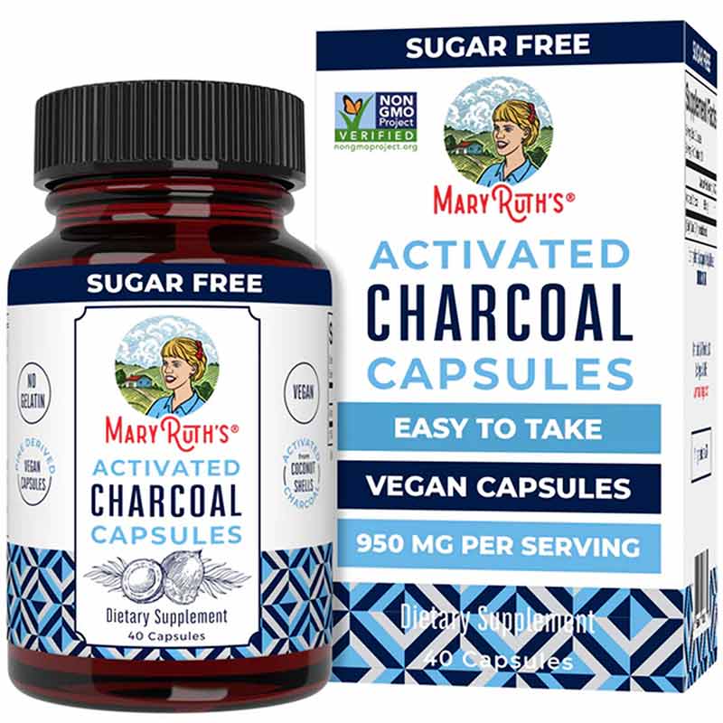Charcoal Capsules, 40 Capsules, by MaryRuth's Organics