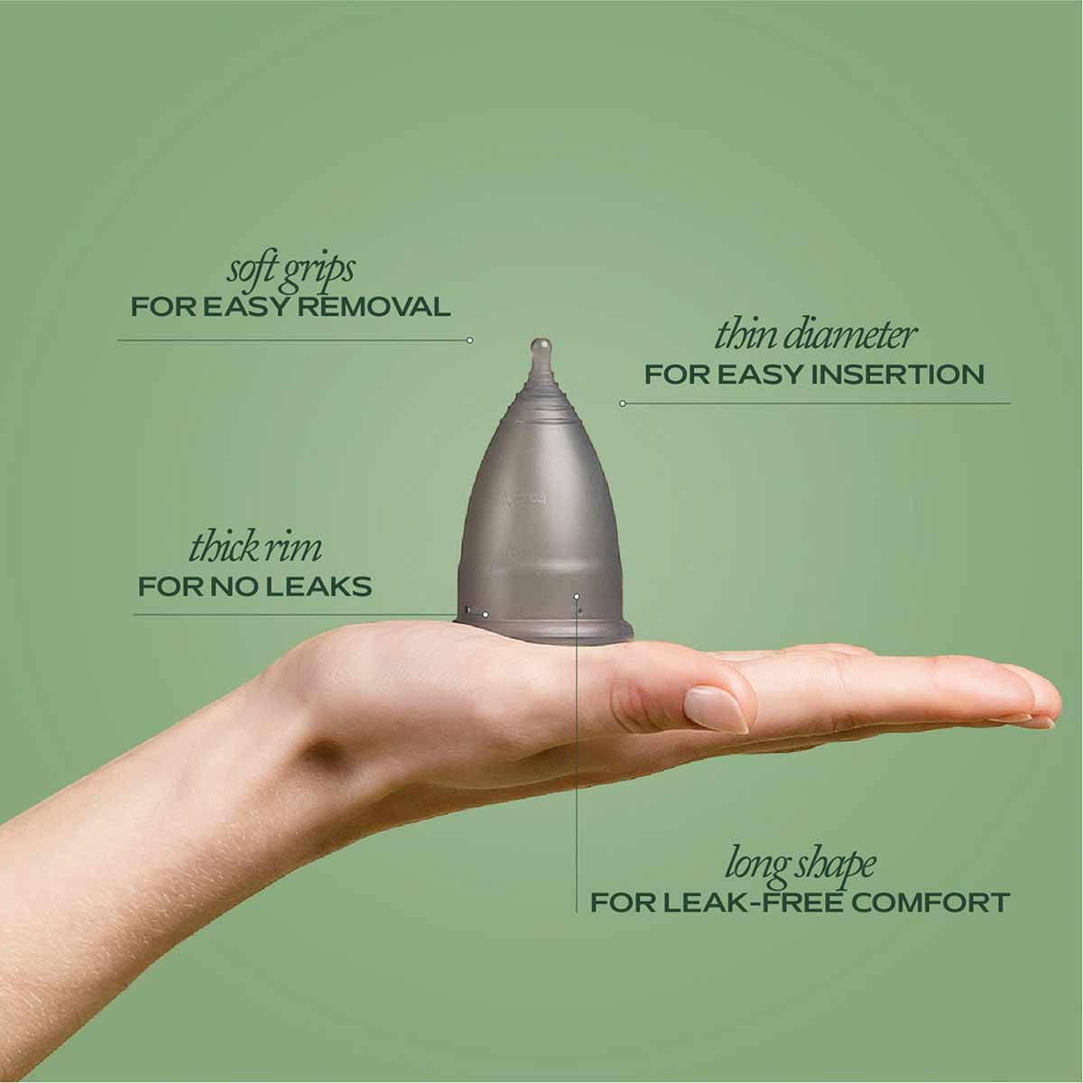 Charcoal Menstrual Cup, by Hempress