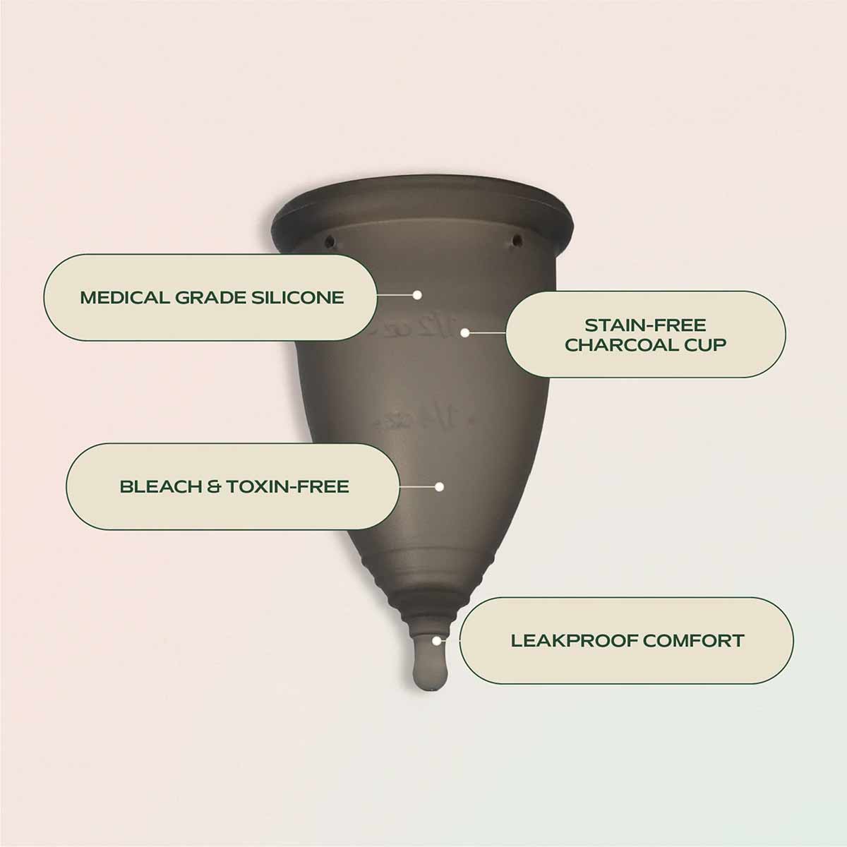 Charcoal Menstrual Cup, by Hempress
