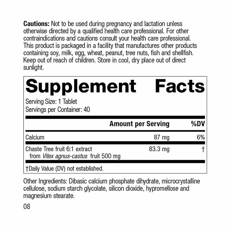Chaste Tree, 40 Tablets, by Standard Process, image #2