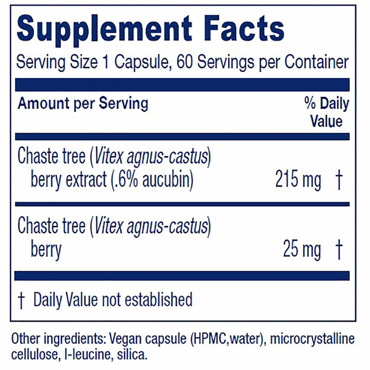 Chaste Tree Berry, 60 Veg Capsules, by Vitanica