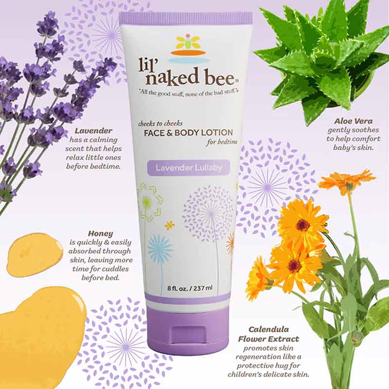 Cheeks to Cheeks Face & Body Lotion, Lavender Lullaby, by Naked Bee, image #3