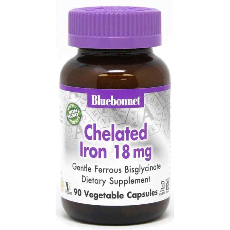 Chelated Iron 18 Mg, by Bluebonnet