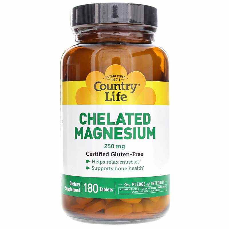 Chelated Magnesium 250 Mg, by Country Life