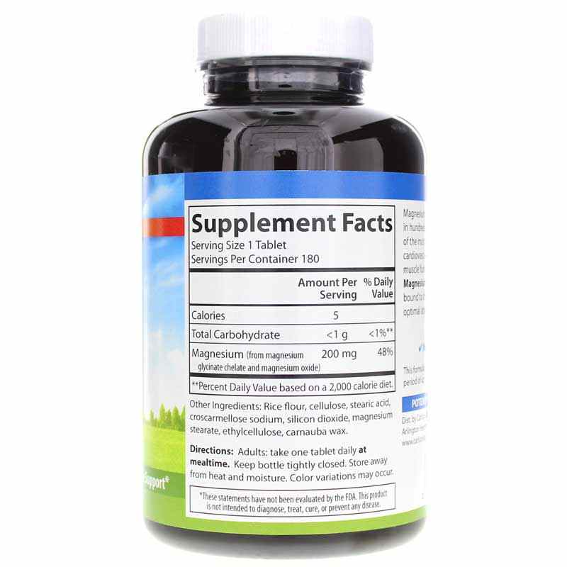 Chelated Magnesium, 180 Tablets, by Carlson Labs, image #2