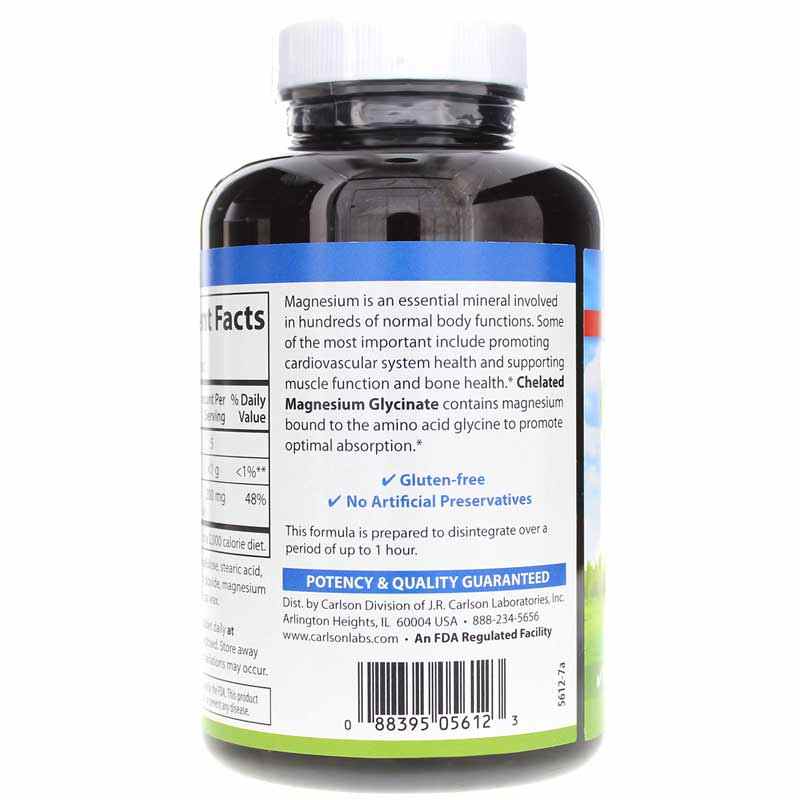Chelated Magnesium, 180 Tablets, by Carlson Labs, image #3