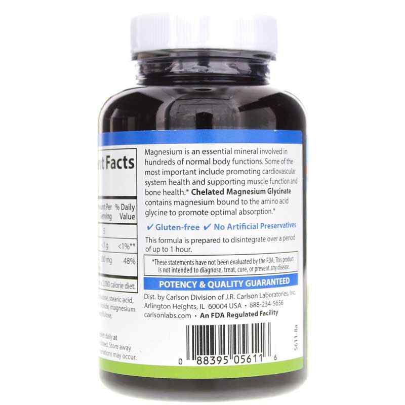 Chelated Magnesium, 90 Tablets, by Carlson Labs, image #3