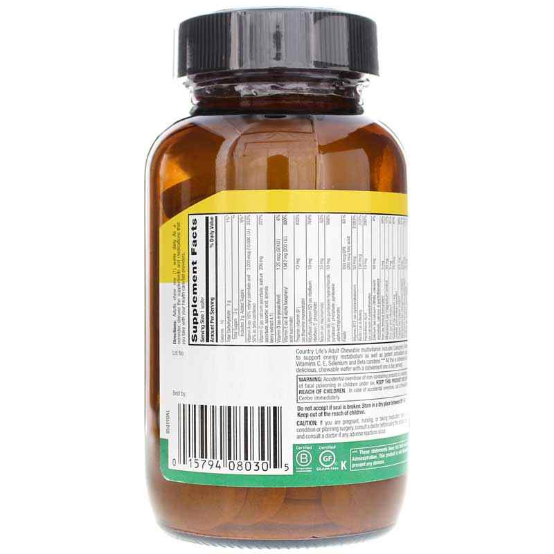 Chewable Adult Multi, 60 Wafers, by Country Life, image #2